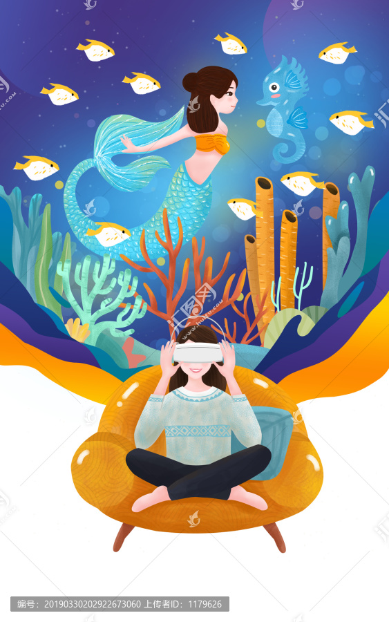 海洋世界AI智能人工女生