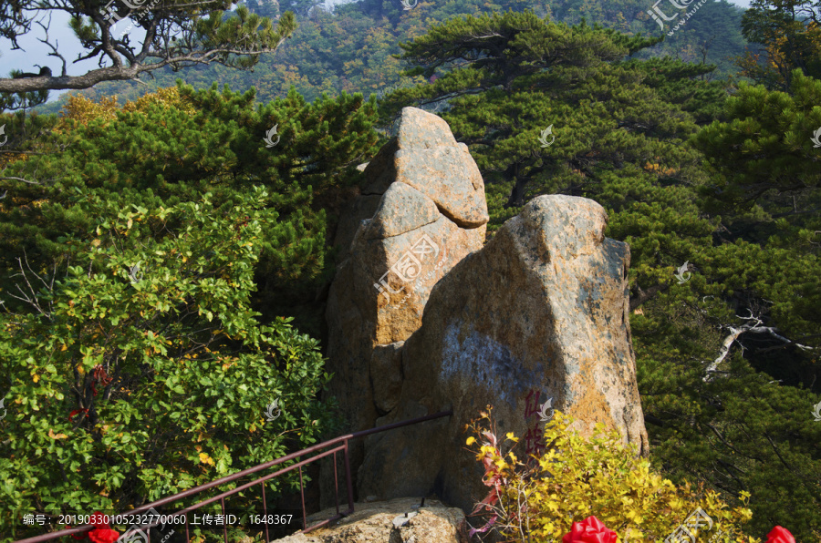 千山仙人台山顶险峻山石与山林