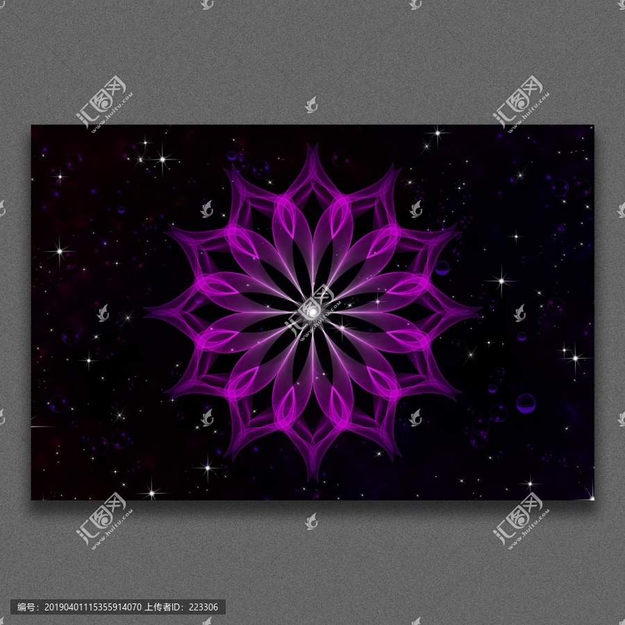 紫色星空夢幻花朵