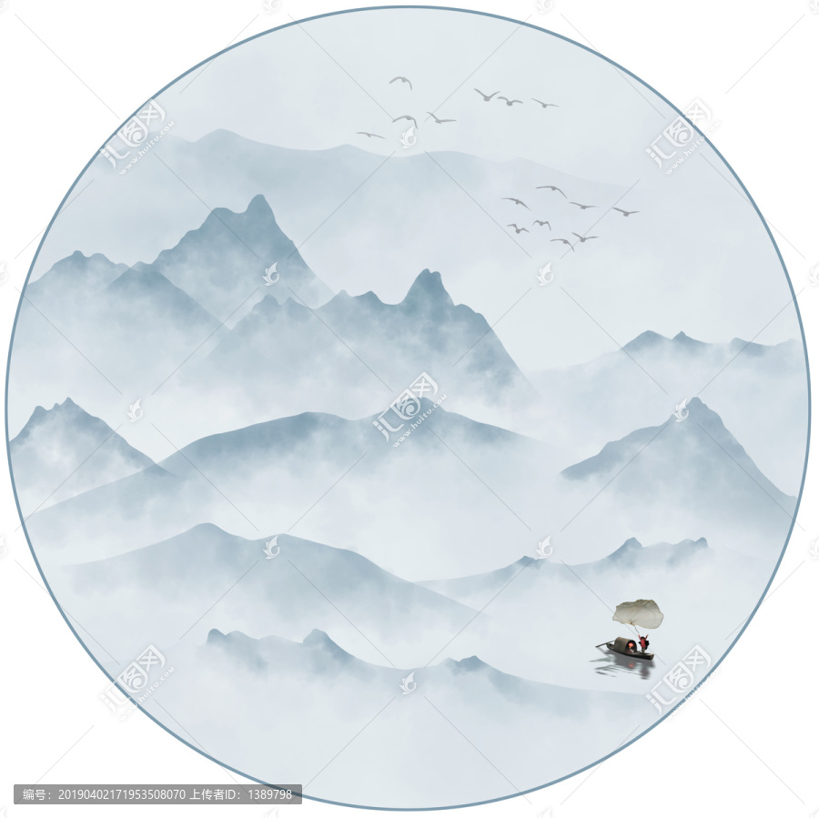 圓形山水畫(huà)