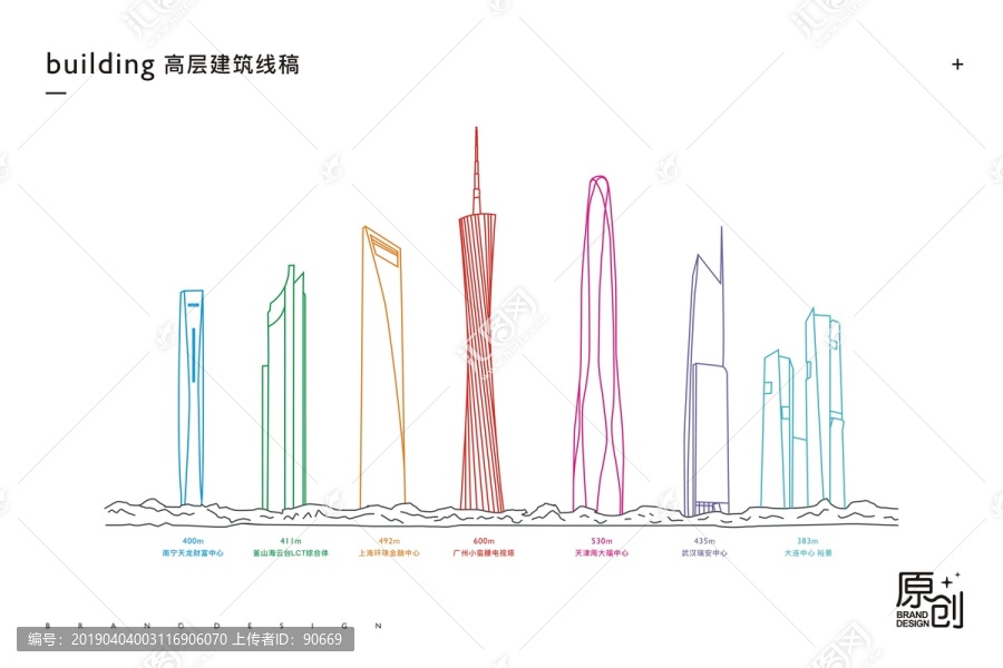 高层建筑线稿