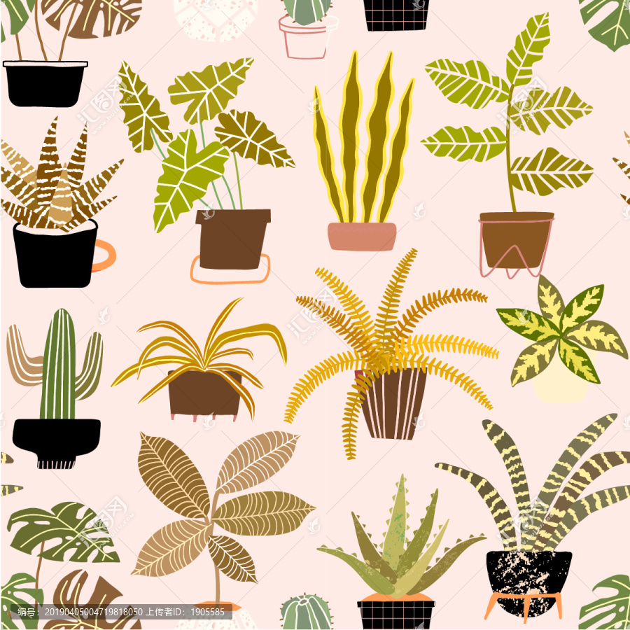 物热带植物壁纸图案