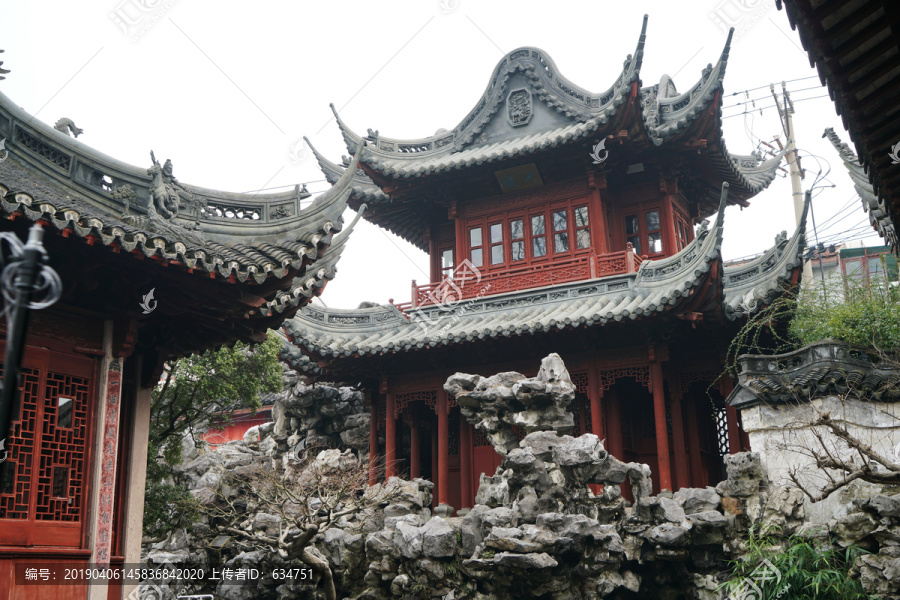上海豫园的建筑和风景