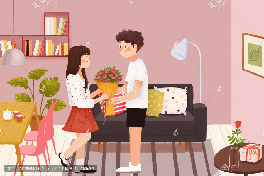 原創(chuàng)小清新情人節(jié)插畫