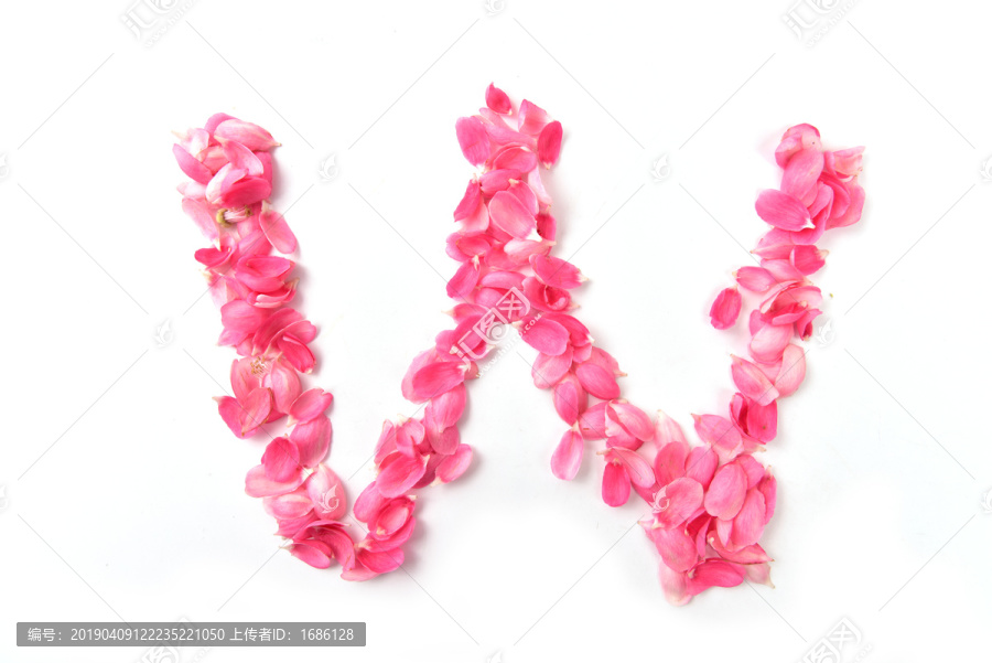 粉色字母花瓣w