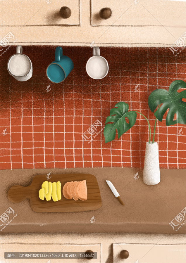 廚房插畫