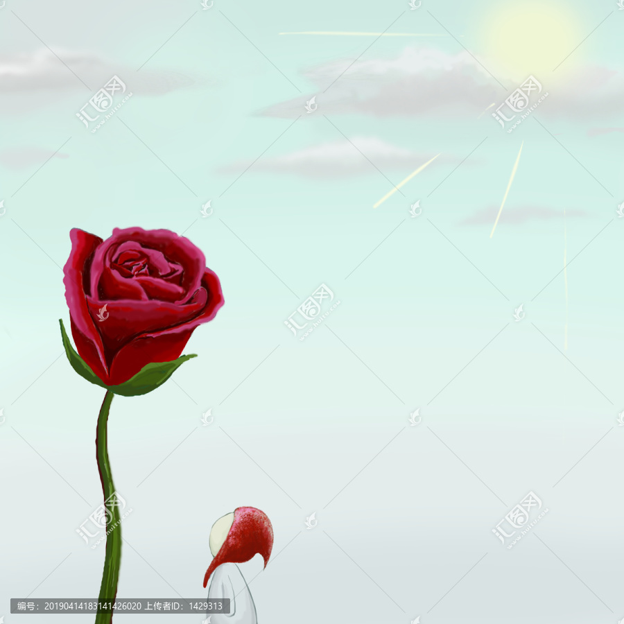 玫瑰花手繪卡片