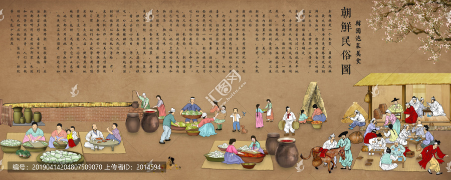 韓式美食壁畫(huà)韓國(guó)泡菜朝鮮民俗