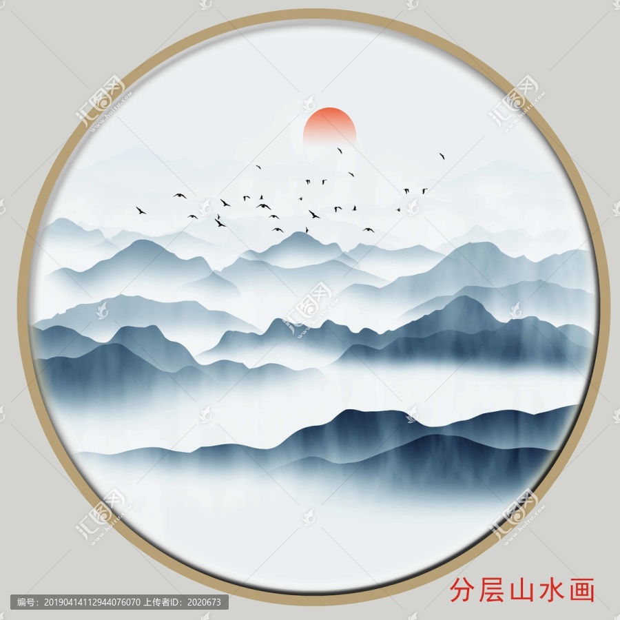 禅意中式山水画