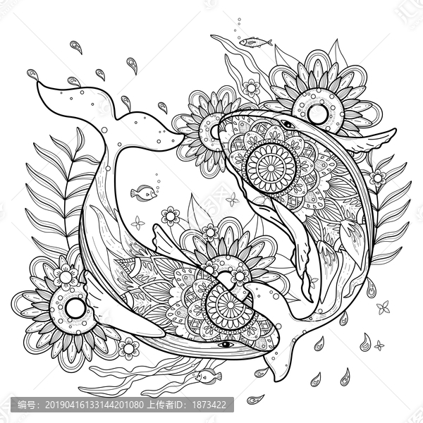鯉魚伴侶線畫