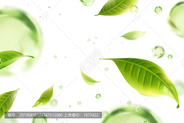 動態(tài)綠茶葉圖片