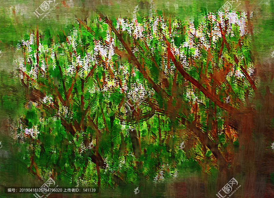 抽象花卉油畫