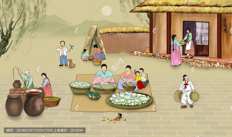 韓式美食壁畫韓國泡菜朝鮮民俗