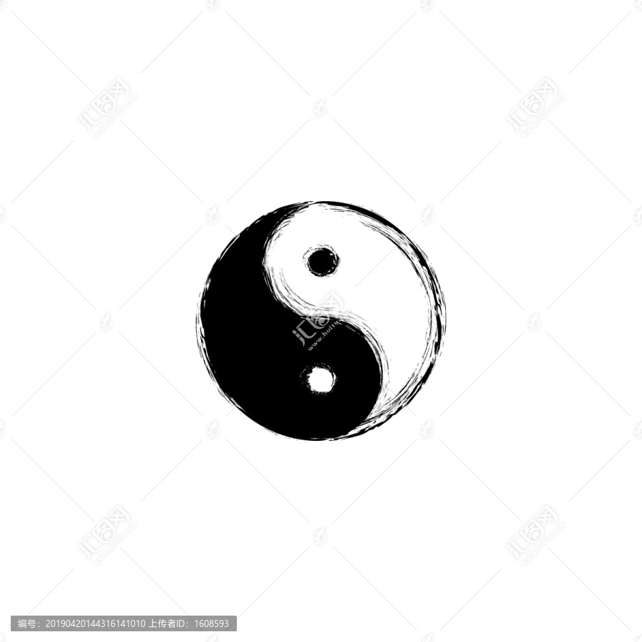 水墨筆觸太極圖