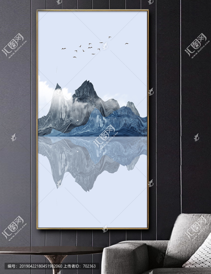 現(xiàn)代禪意輕奢抽象水墨山水裝飾畫