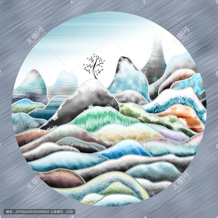 新青綠金碧山水之冬山