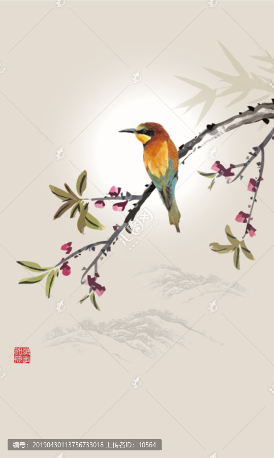 中式花鸟简约装饰画