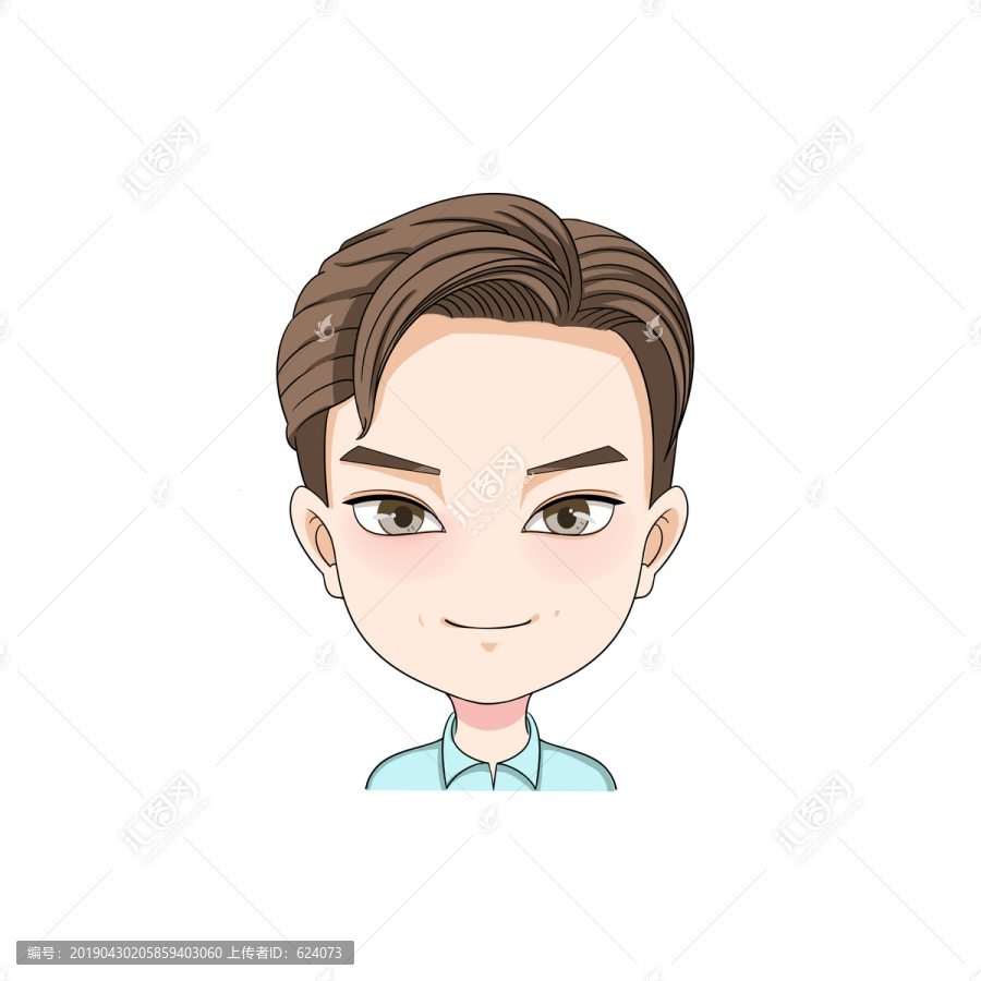 卡通男孩頭像素材PSD