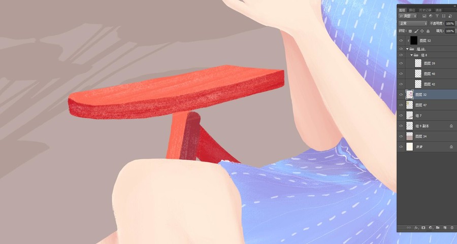 時尚手繪插畫女孩