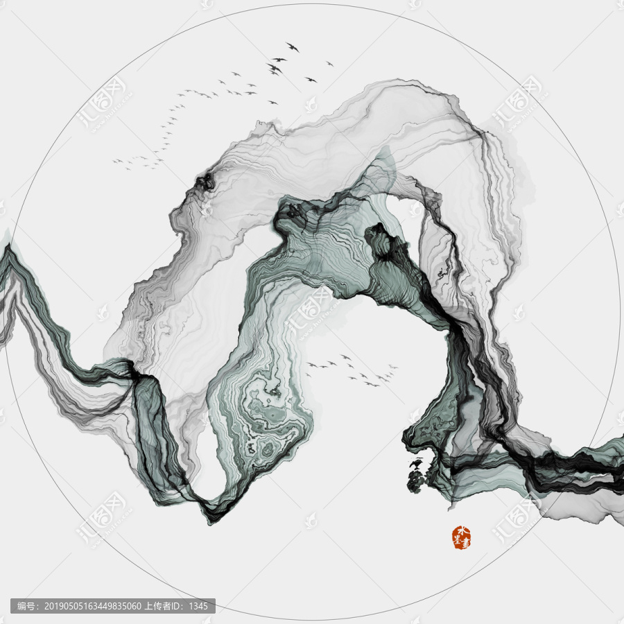 抽象意境水墨画