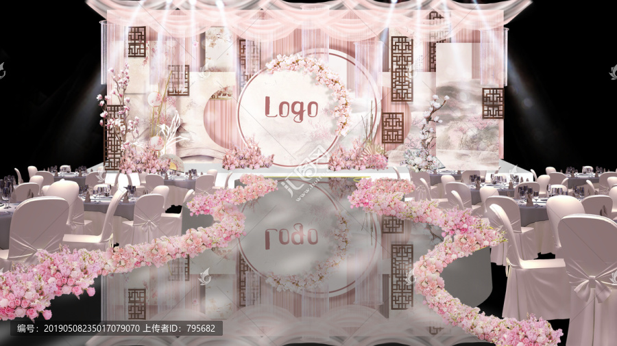 粉色中式婚禮