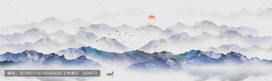 中式巨幅山水畫