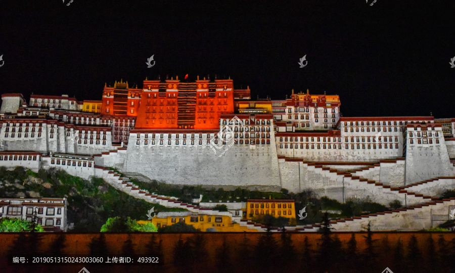 布达拉宫夜景