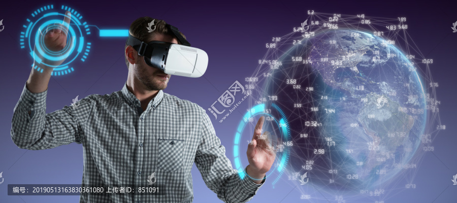 科技光感背景下用VR头显的人