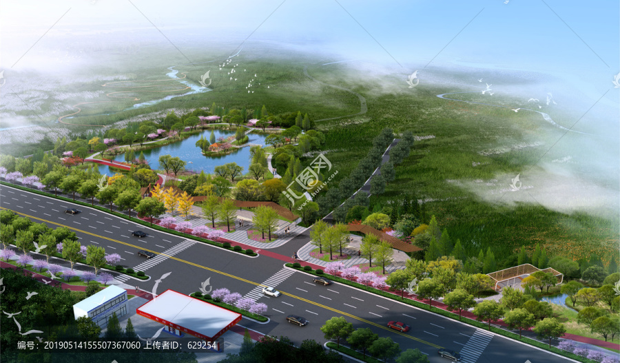 加油站公園效果圖