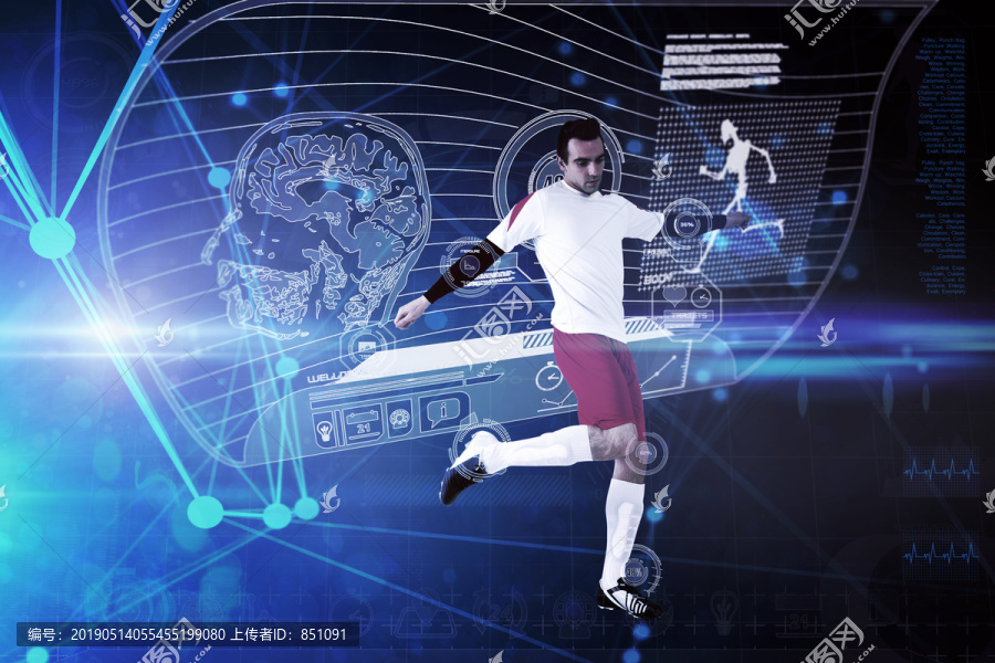 未来科技背景下的足球运动员