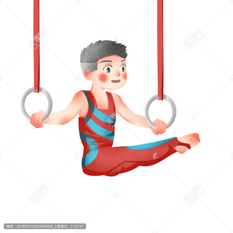 可愛(ài)奧運(yùn)會(huì)吊環(huán)插畫(huà)