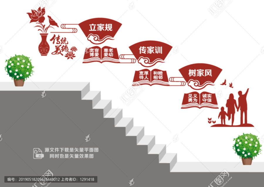 美德家風(fēng)樓道墻
