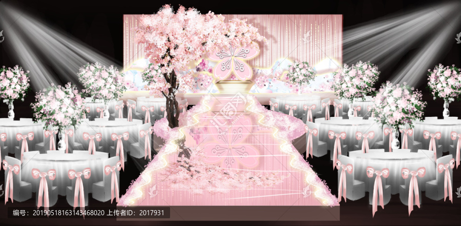 粉色樱花婚礼效果图