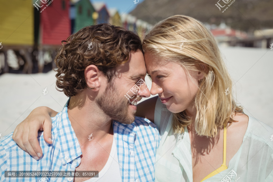 海滩上幸福夫妻的画像