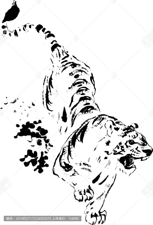 虎虎有生氣矢量圖