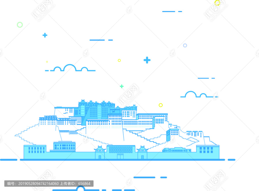 地标建筑西藏拉萨布达拉宫