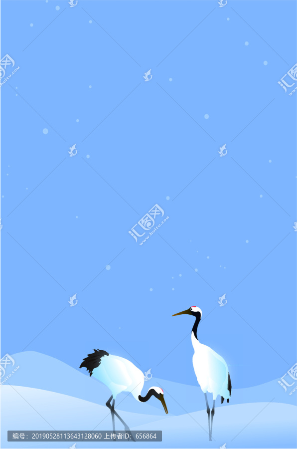 雪中丹顶鹤