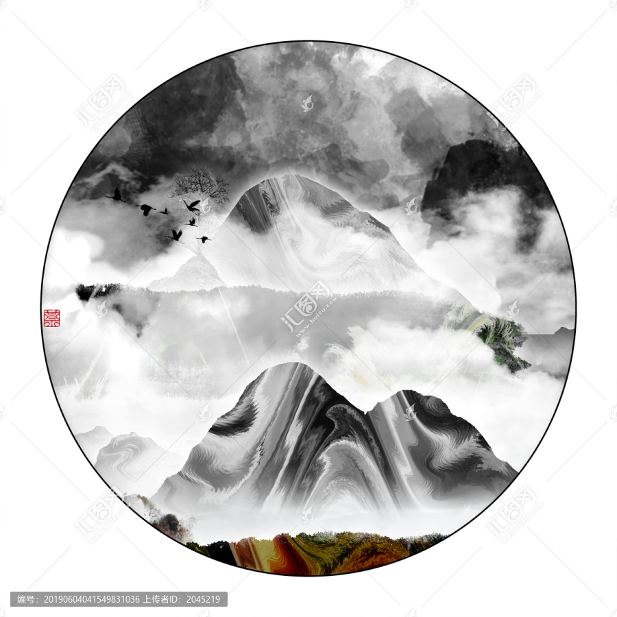 現(xiàn)代抽象意境水墨畫(huà)