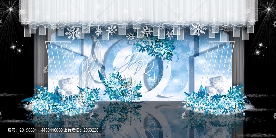 淺藍(lán)色夢(mèng)幻婚禮迎賓區(qū)