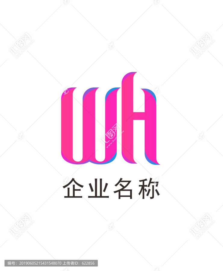 WH字母logo