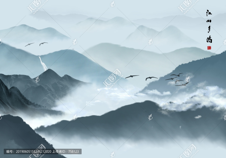 水墨國(guó)畫(huà)山水