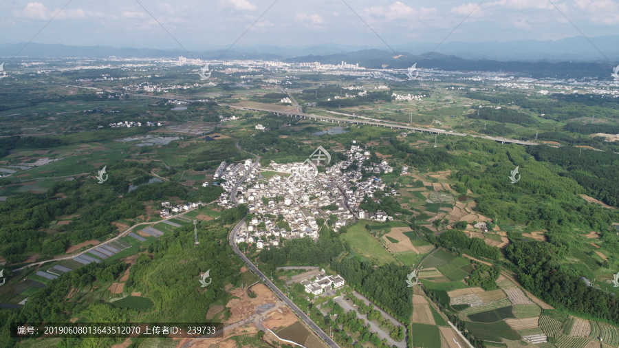 航拍徽州田园