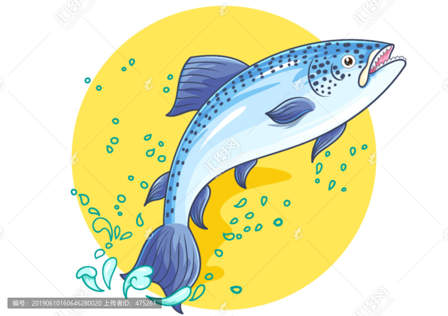 三文魚矢量圖