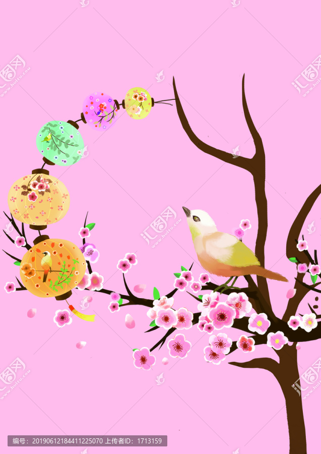 鳥燈籠插畫包裝