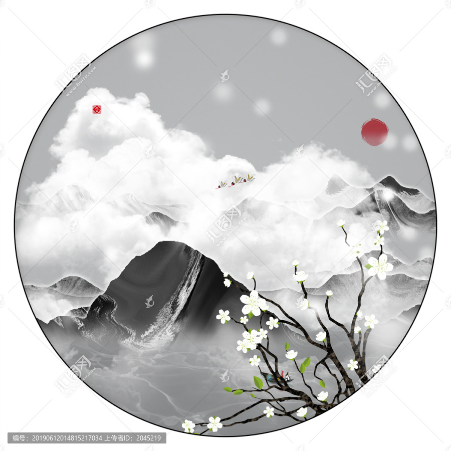 水墨遠(yuǎn)山