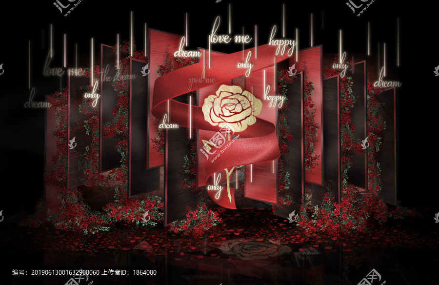 紅黑金舞臺婚禮設(shè)計