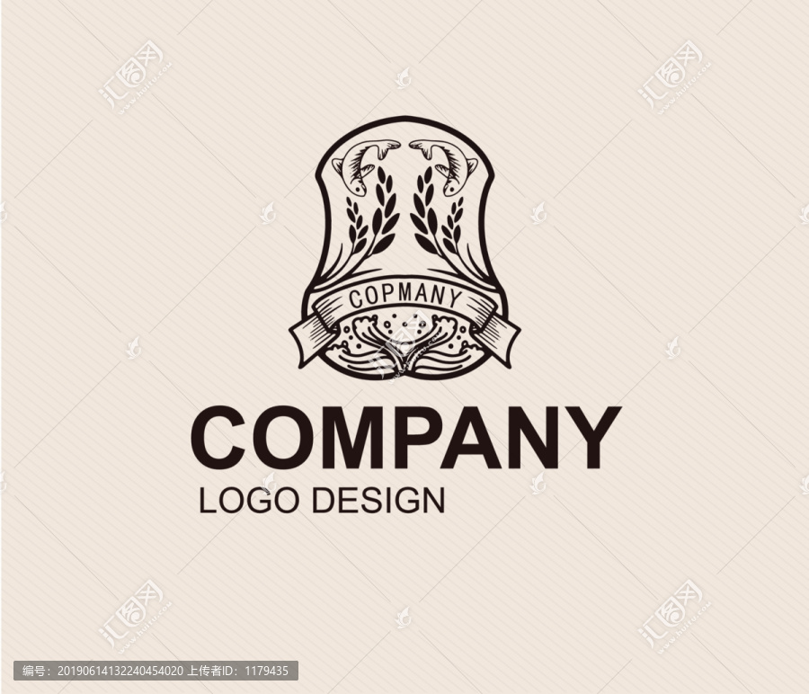 農(nóng)業(yè)水稻雙魚LOGO