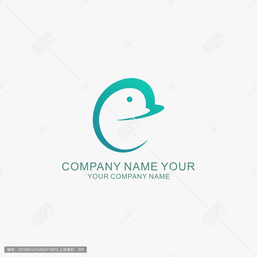 海豚標(biāo)志logo字母e