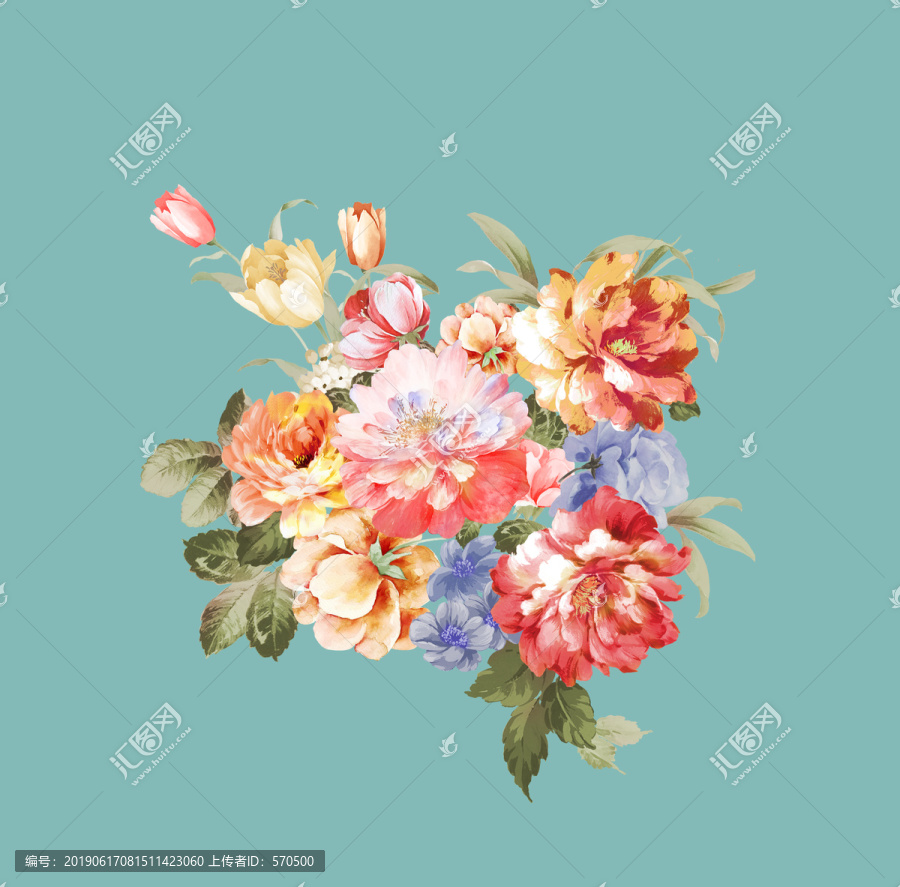 花團錦簇牡丹