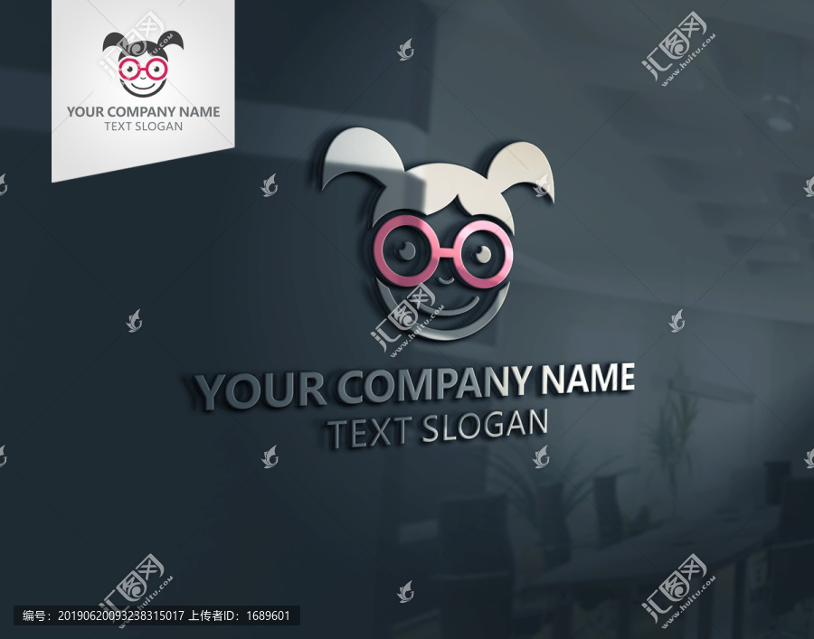 眼鏡小姐姐女孩logo